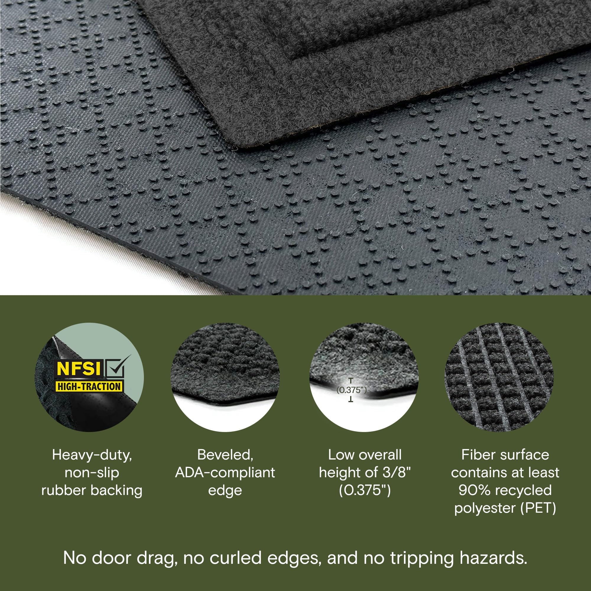 WaterHog doormat showing rubber backing