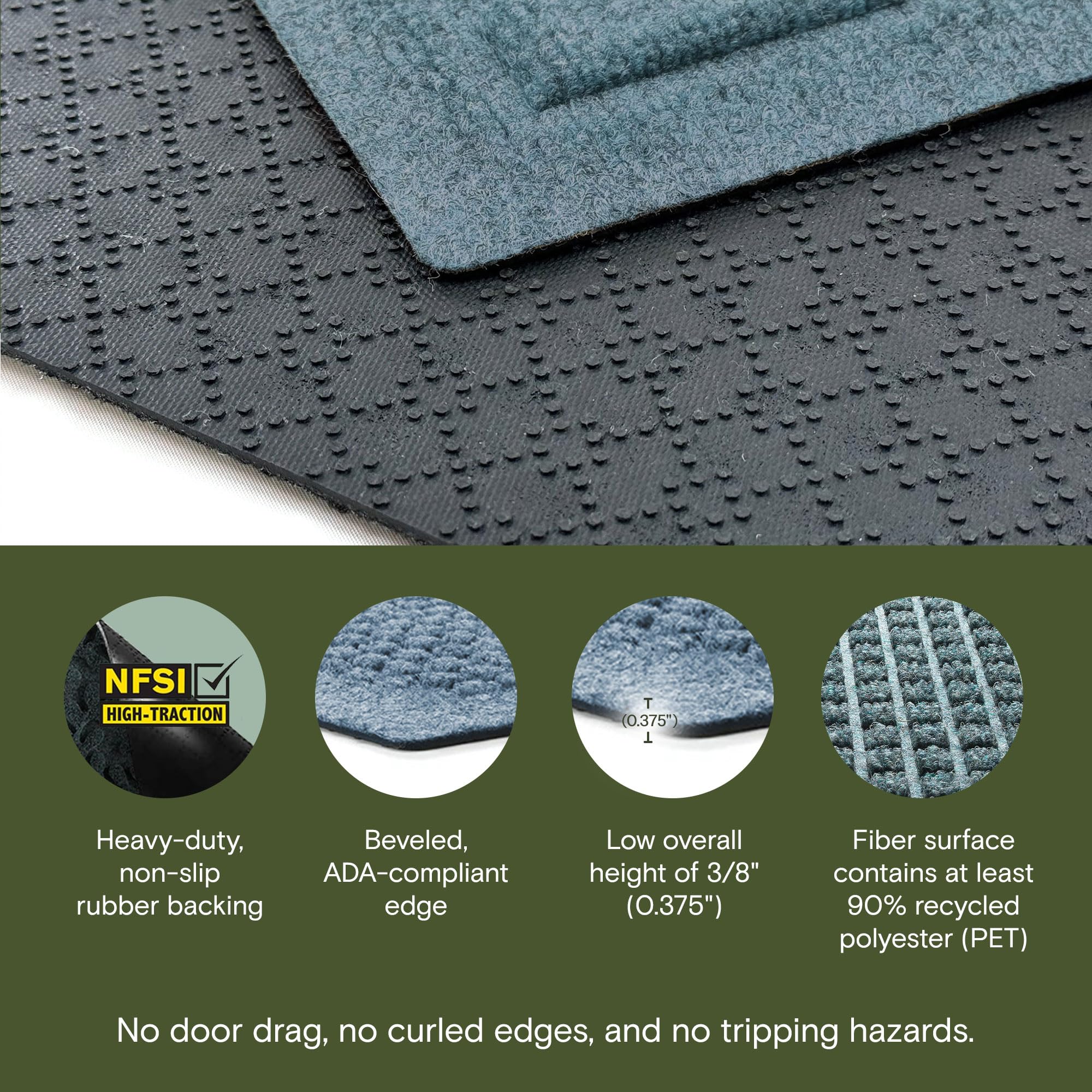 WaterHog Front Door Mat Bluestone close-up of texture
