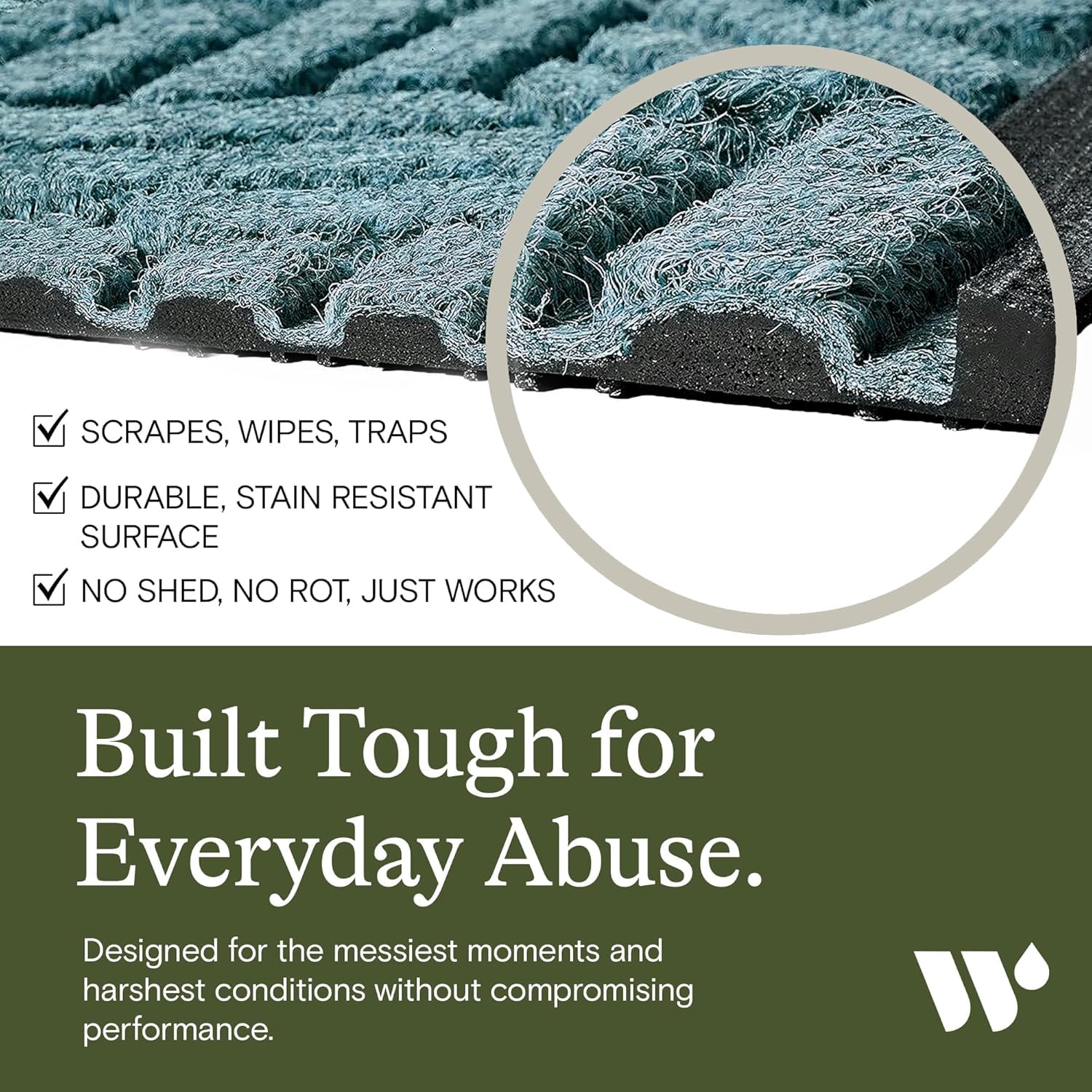 WaterHog Front Door Mat Bluestone in outdoor setting