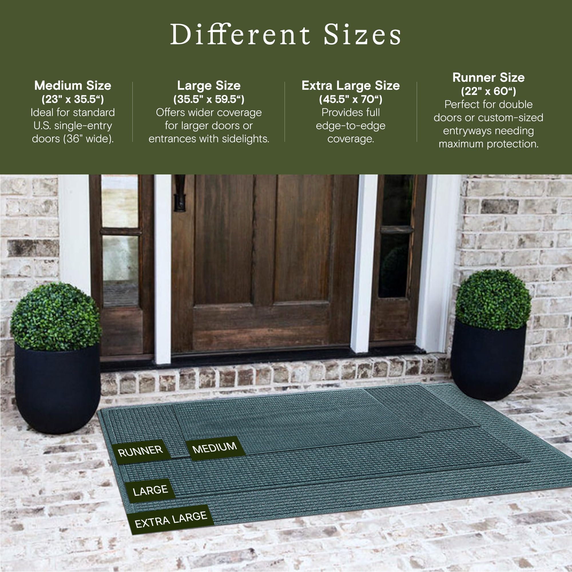 WaterHog Front Door Mat Bluestone side view