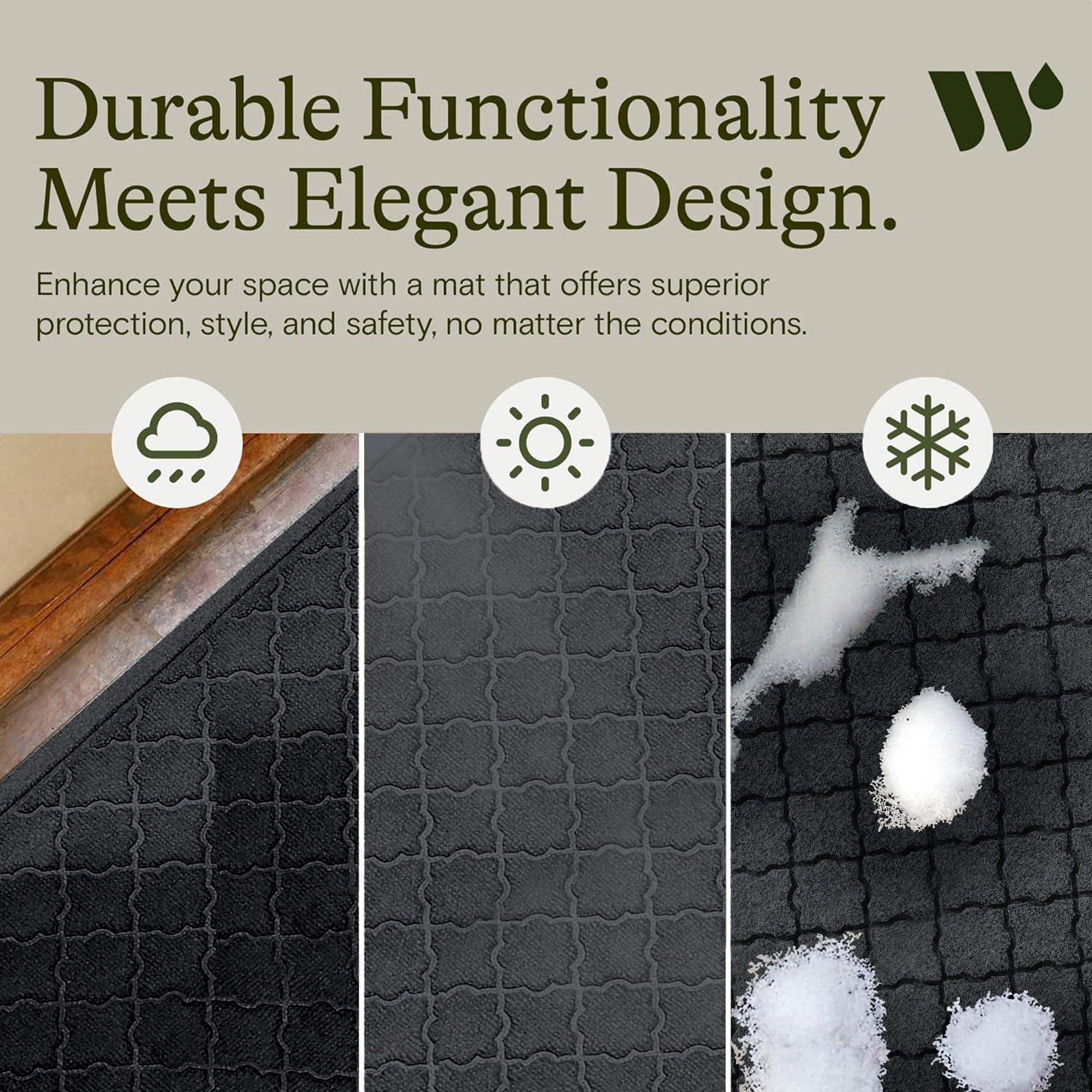 WaterHog Front Door Mat water trapping feature