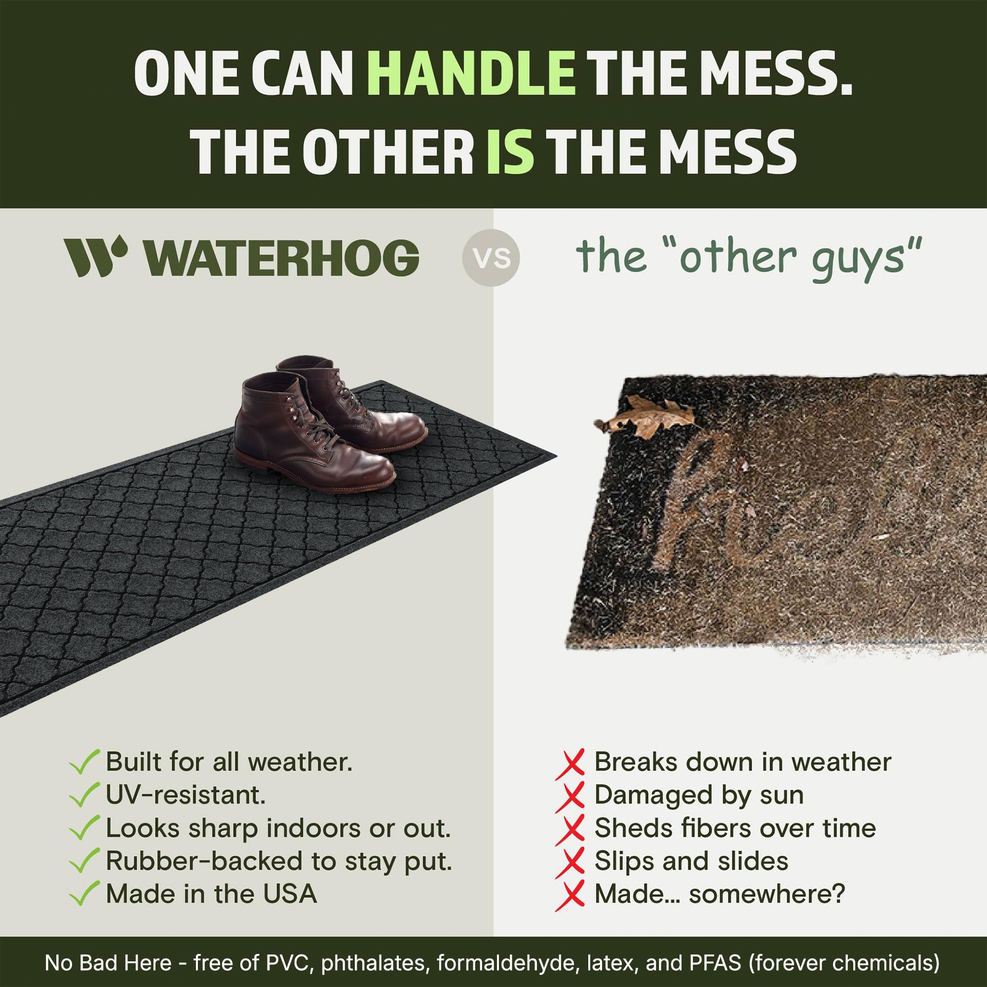 WaterHog mat placed outdoors at entrance