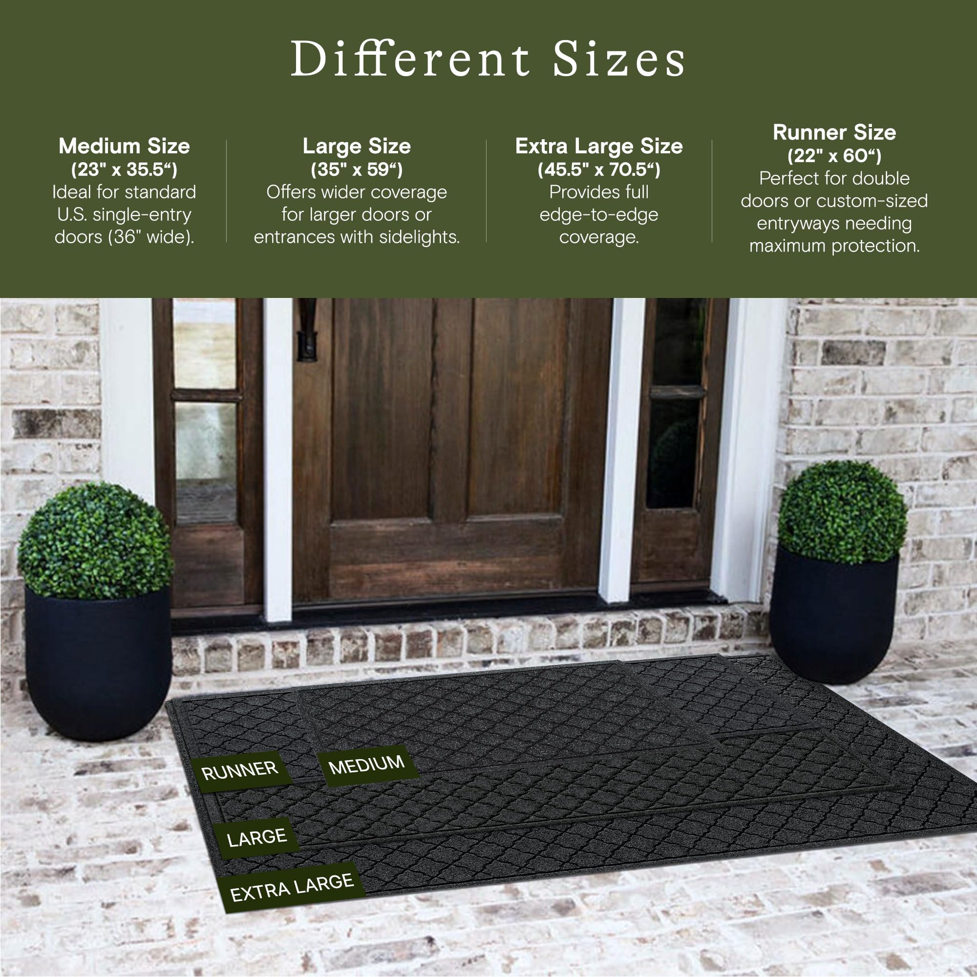 WaterHog mat showing ridged floral design