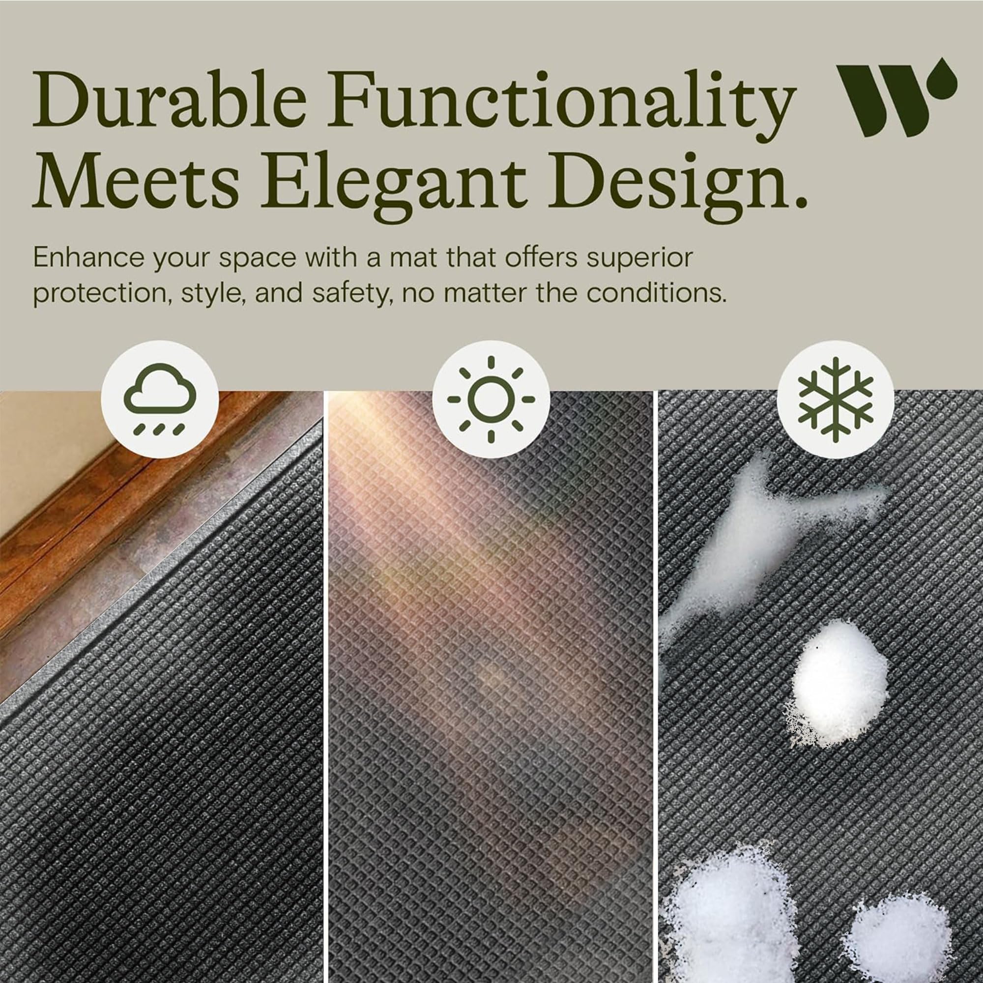 WaterHog mat showing water trapping design