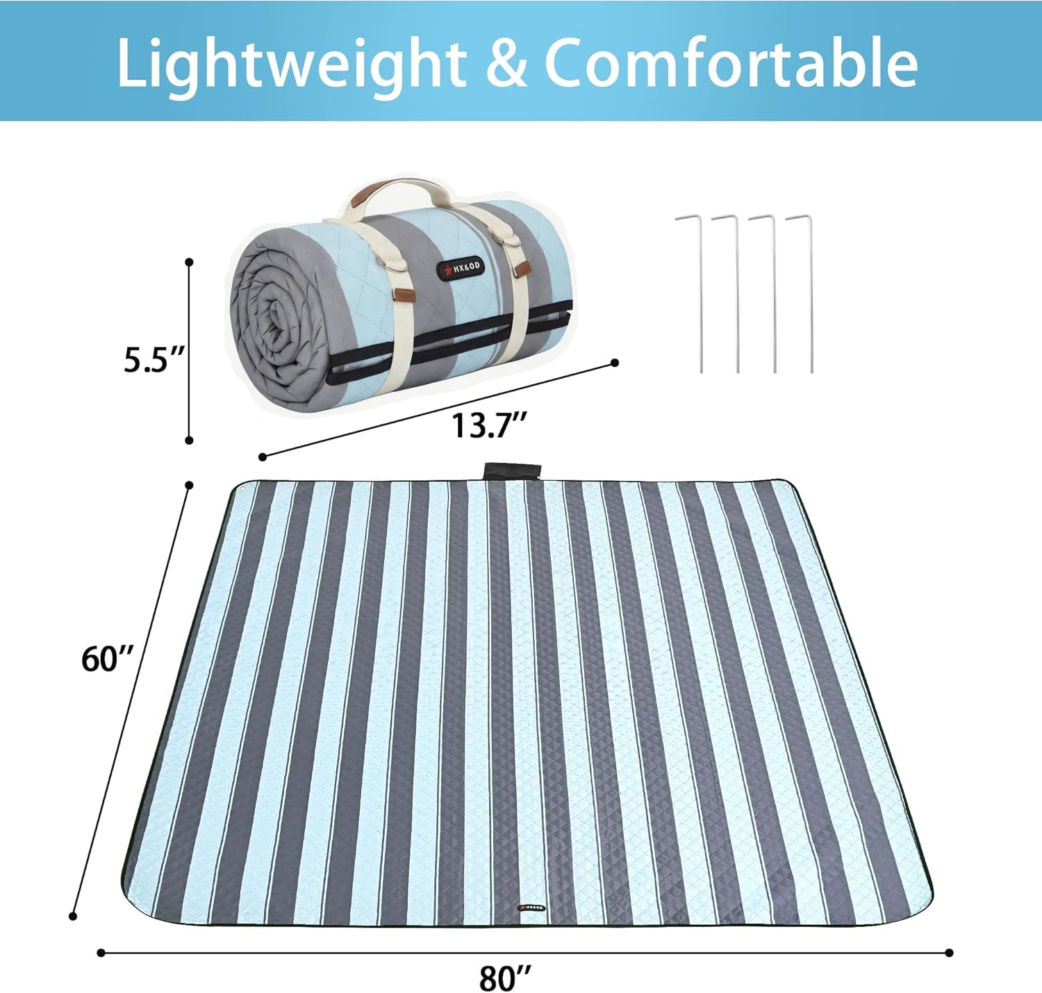 Waterproof backing of HX&OD picnic blanket