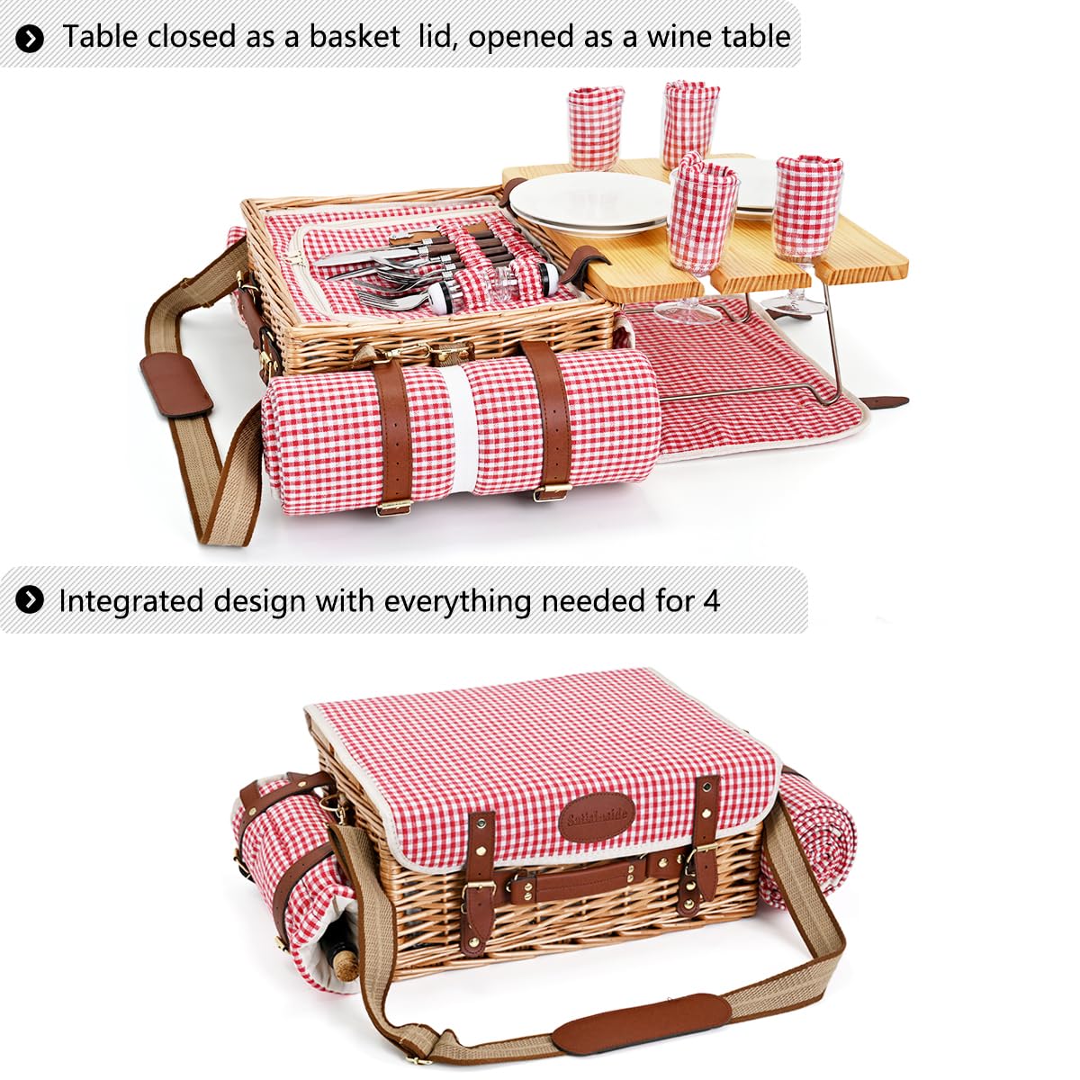Waterproof blanket included with SatisInside picnic set