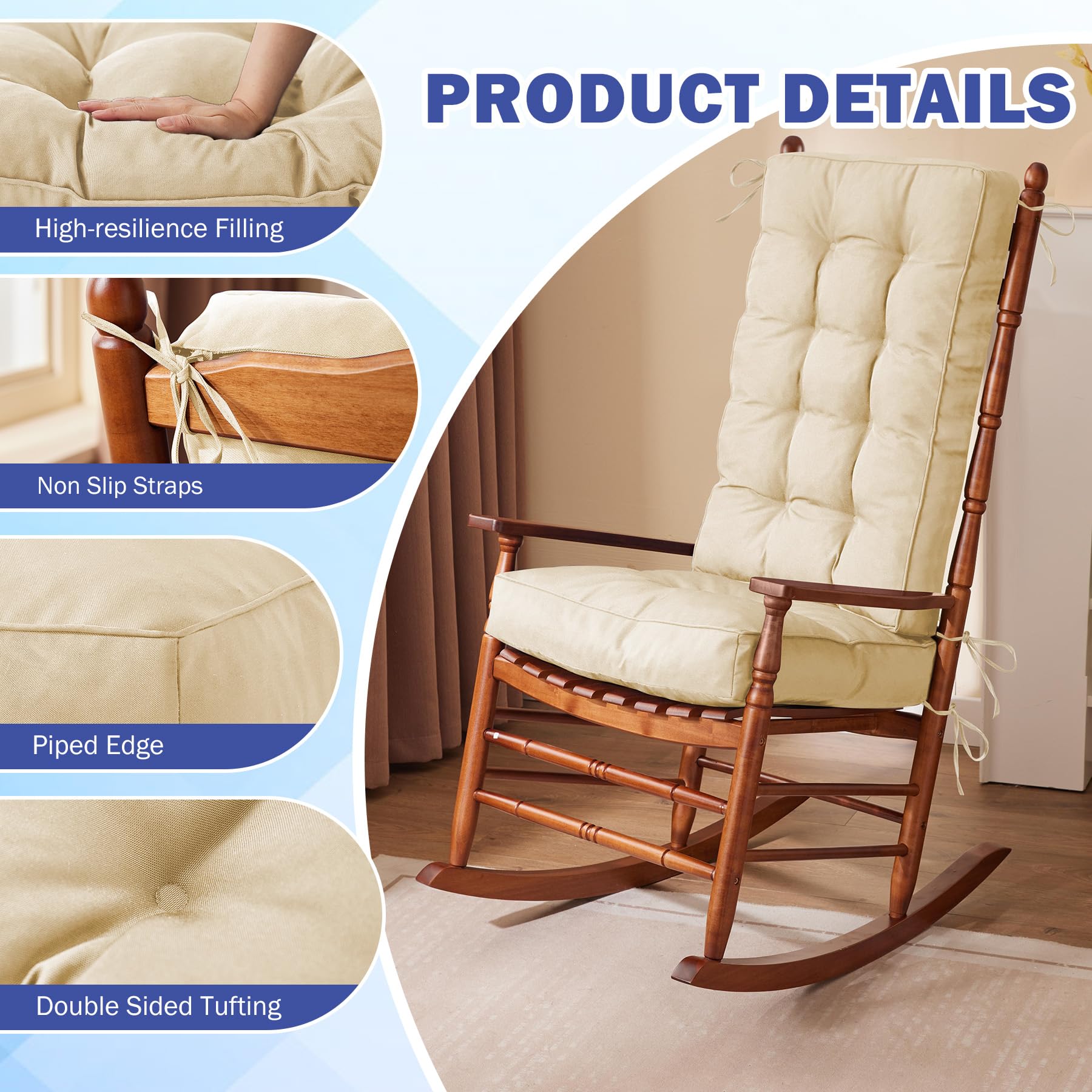 Waterproof layer detail of IPYNBAP Rocking Chair Cushion