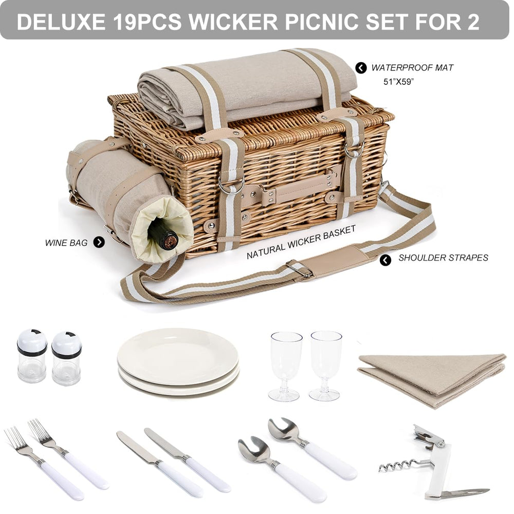 Waterproof picnic blanket included with the SatisInside basket