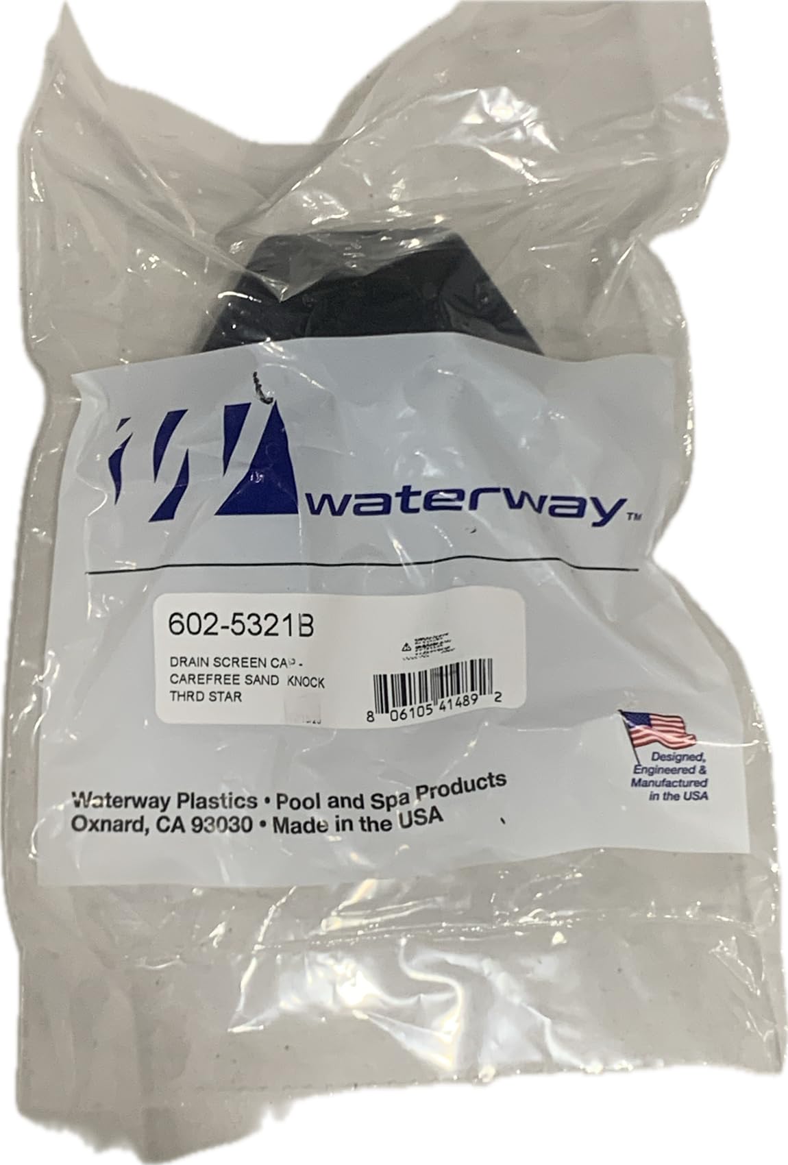 Waterway 602-5321B drain cap showing rounded coarse threads