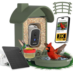 WAVEEME Smart Bird Feeder Camera in navy green color