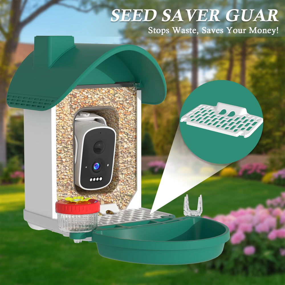 WAVEEME Smart Bird Feeder installed in a garden setting
