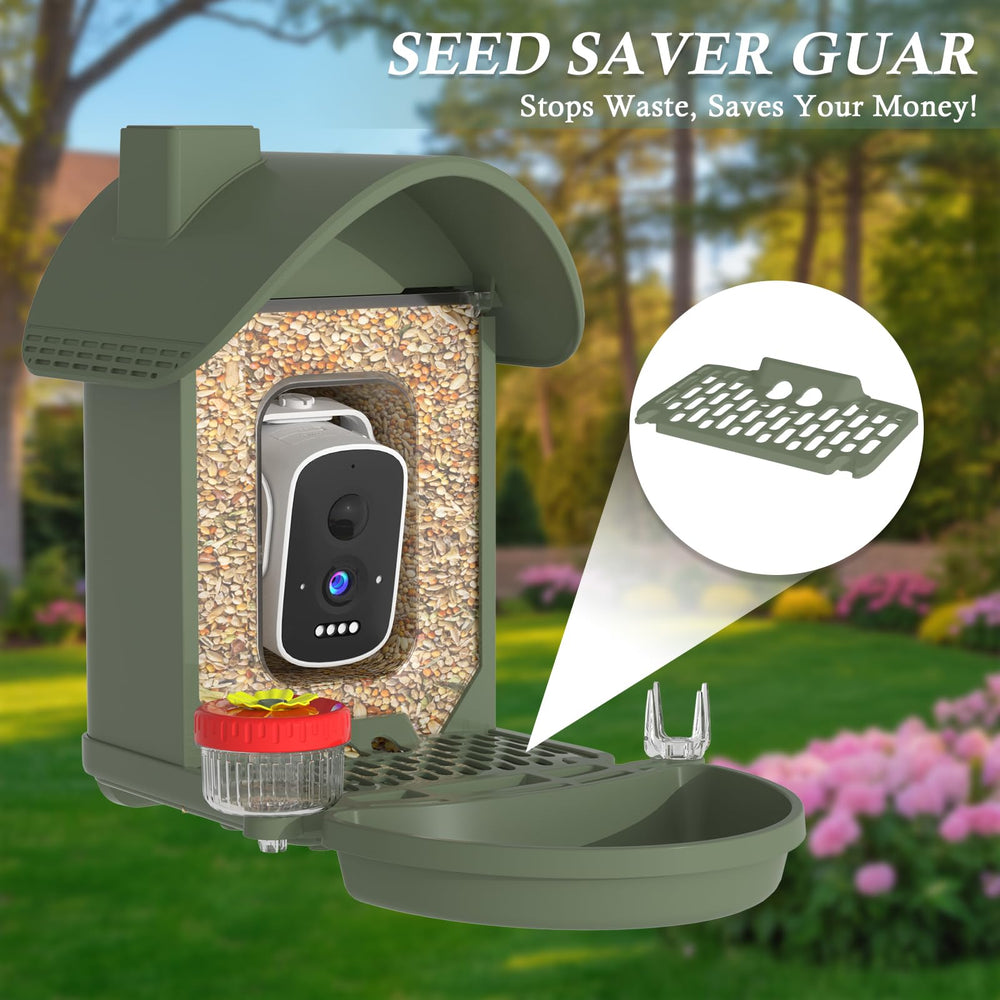 WAVEEME Smart Bird Feeder with solar panel on top