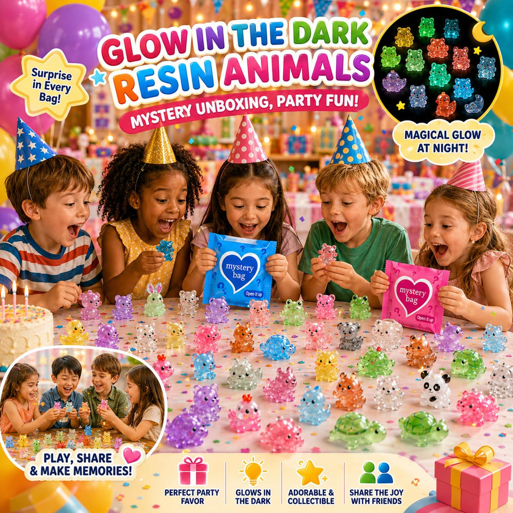 WAWIBEE 50pcs collection of glow in the dark animal figures