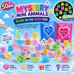WAWIBEE glow in the dark animal figures displayed in a fairy garden