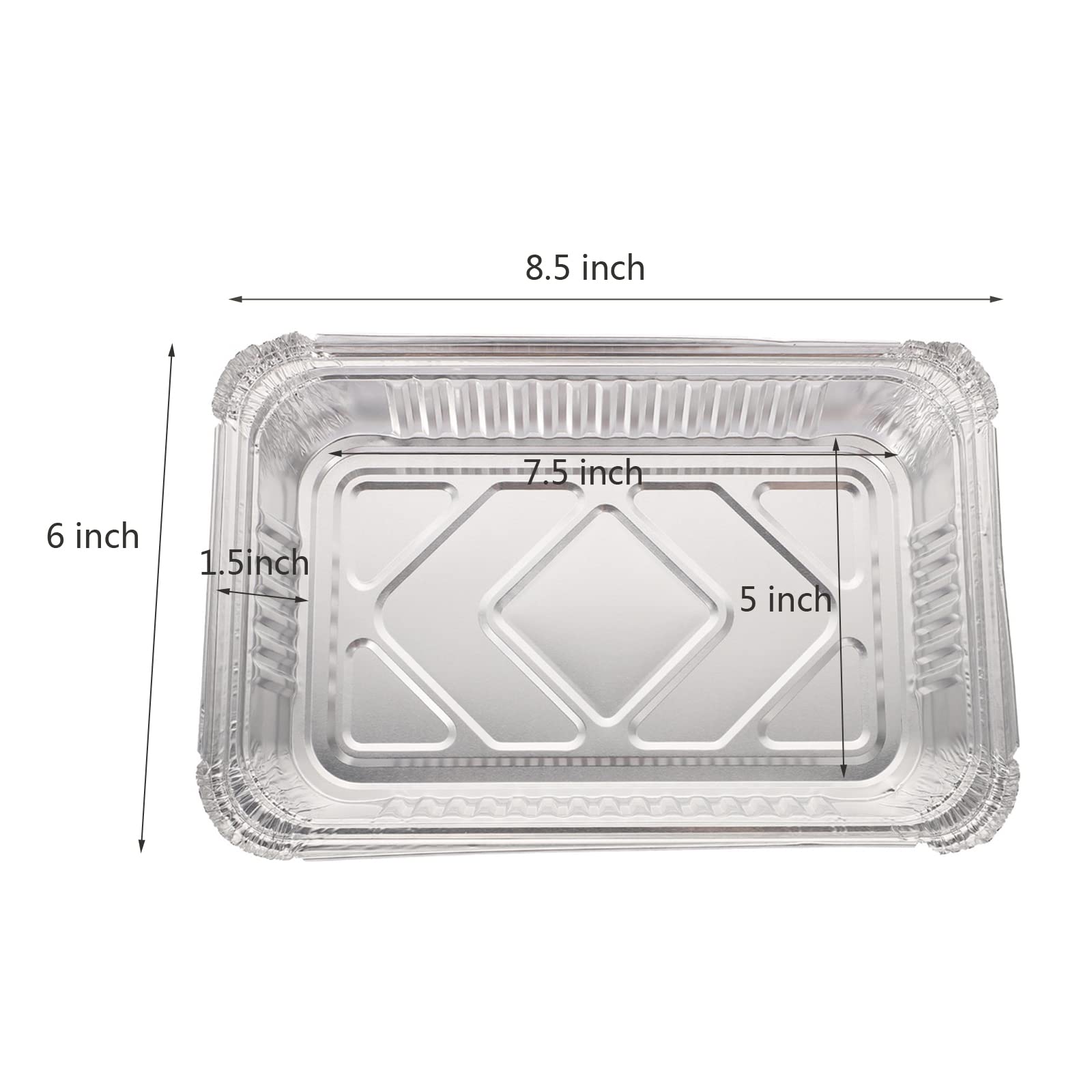 Waytiffer drip pans stacked showing dimensions and packaging