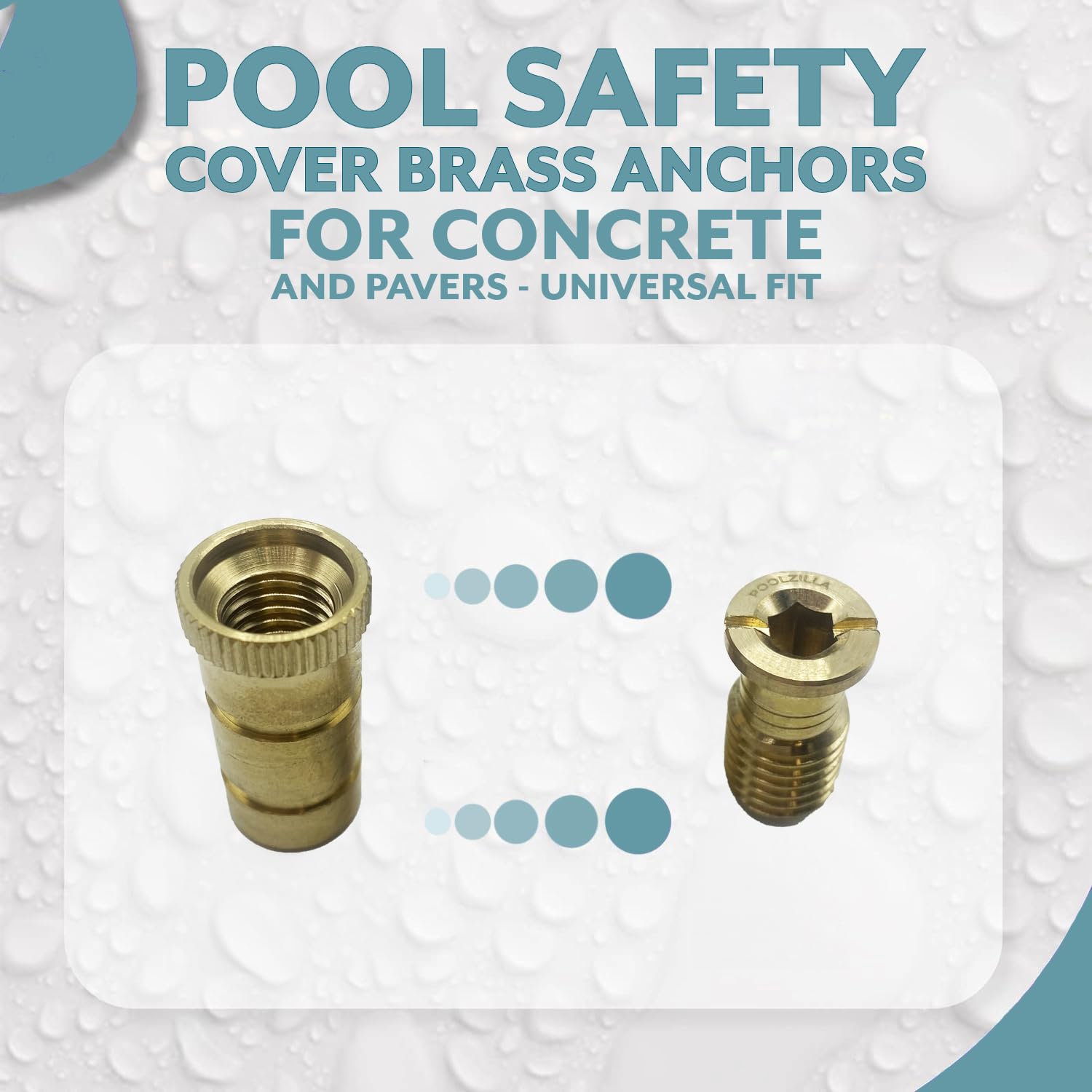Weather-proof feature of Poolzilla brass anchors