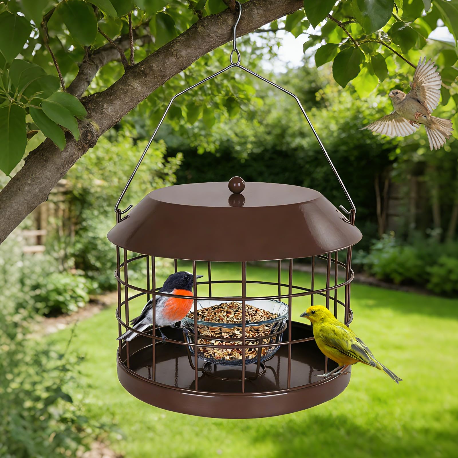 Weatherproof lid of Gbekery Bluebird Feeder