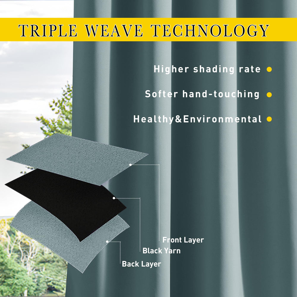 Weatherproof NICETOWN Outdoor Curtains in sunlight
