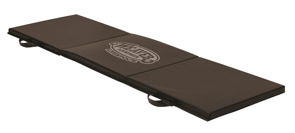 Weaver Livestock Large Folding Mat in gray, showing the foam padding and vinyl cover