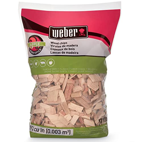 Weber Apple Wood Chips in outdoor grilling setup