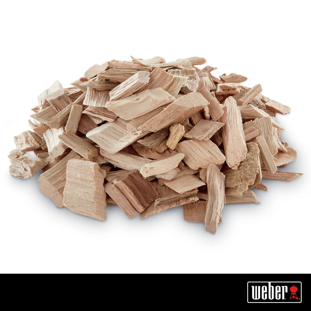Weber Apple Wood Chips showing wood chip size