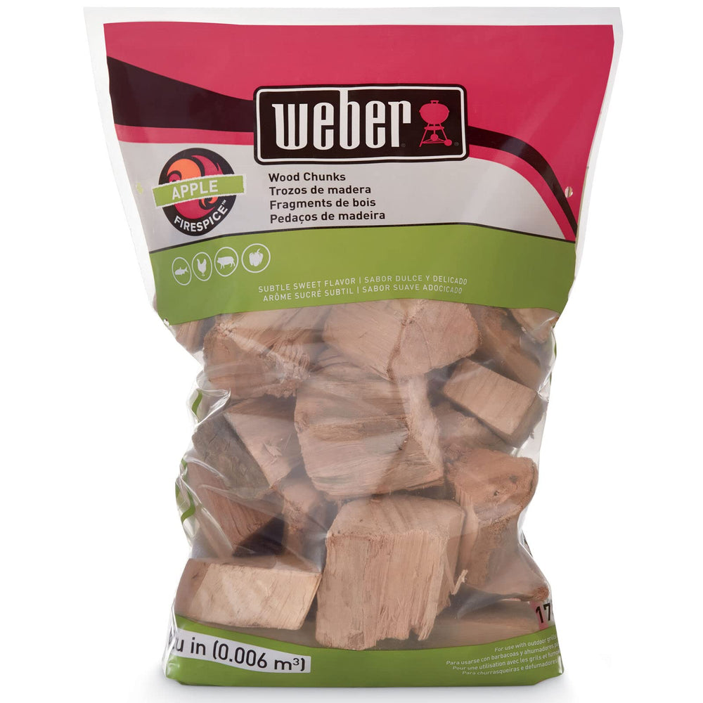 Weber Apple Wood Chunks 4 lb bag front view