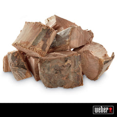 Weber Apple Wood Chunks showing chunk size pieces