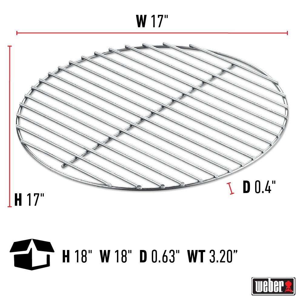 Weber charcoal cooking grate placed with charcoal for grilling