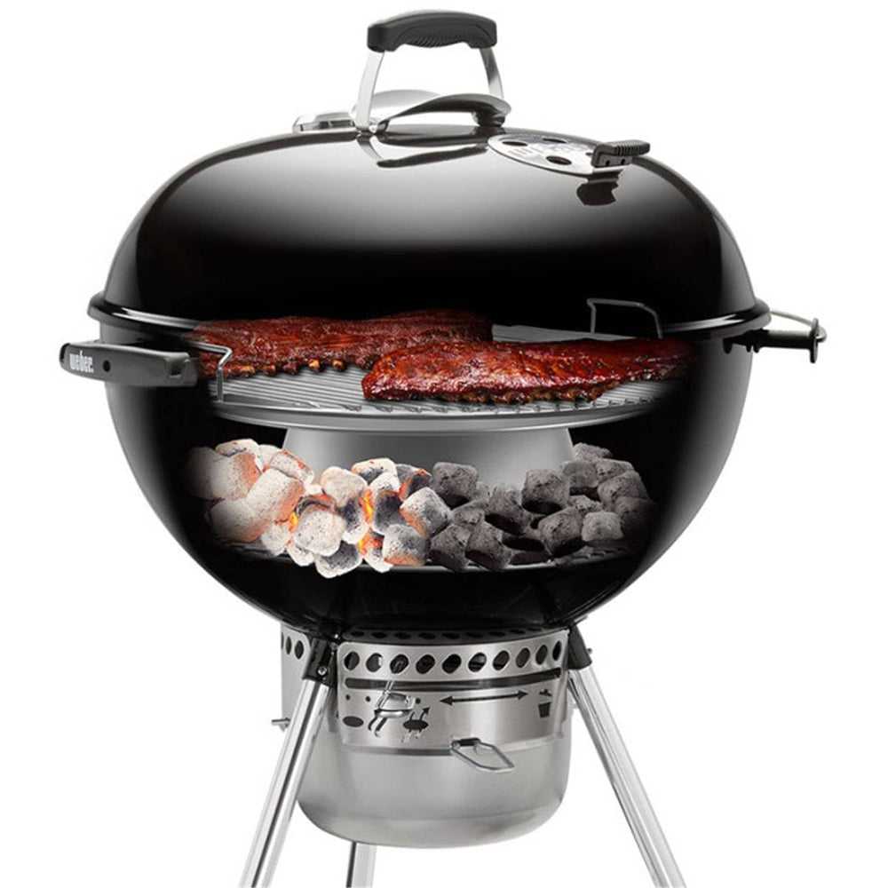 Weber charcoal heat controller assembled for grilling