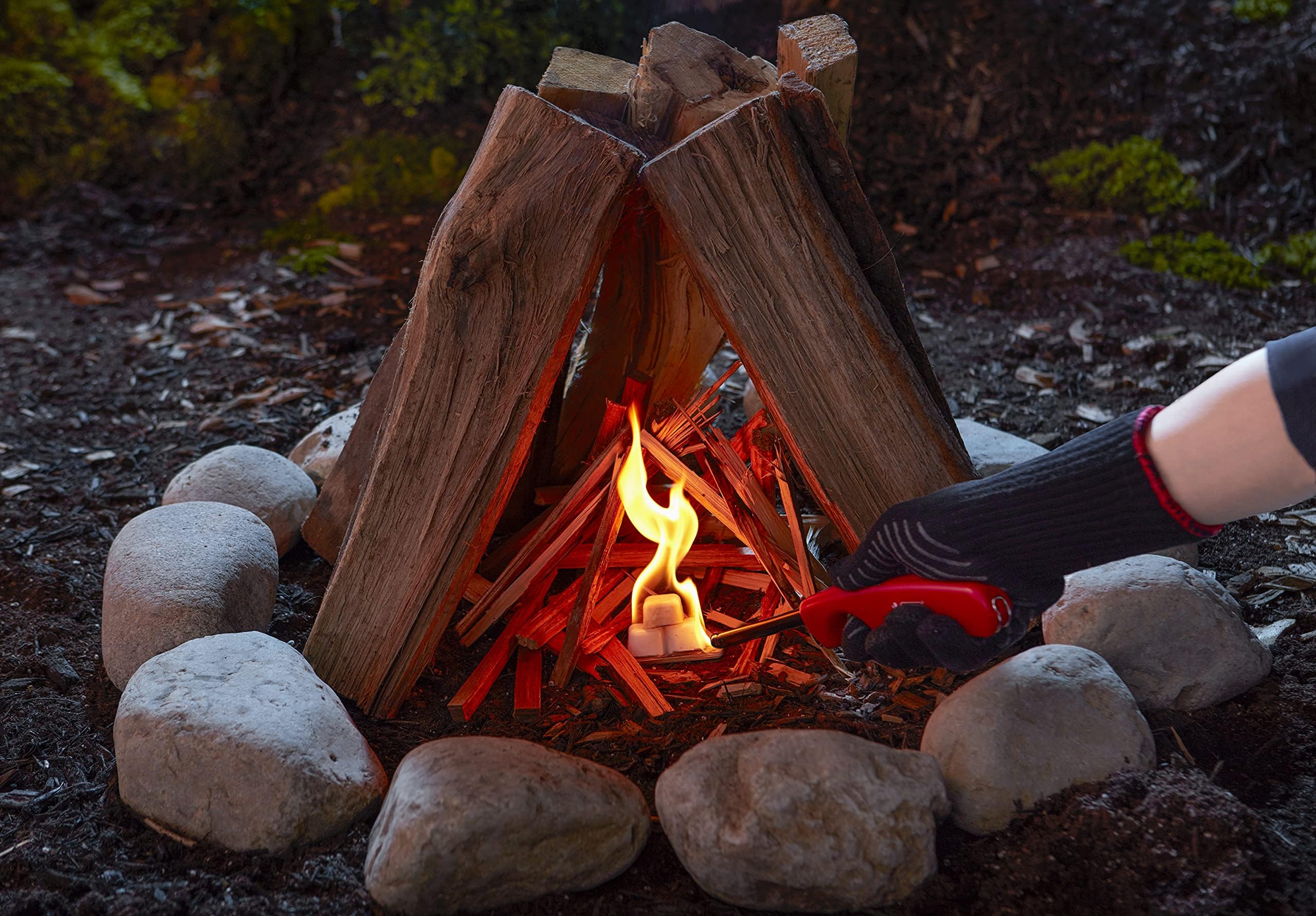 Weber Charcoal Lighter Cubes in outdoor grilling setup