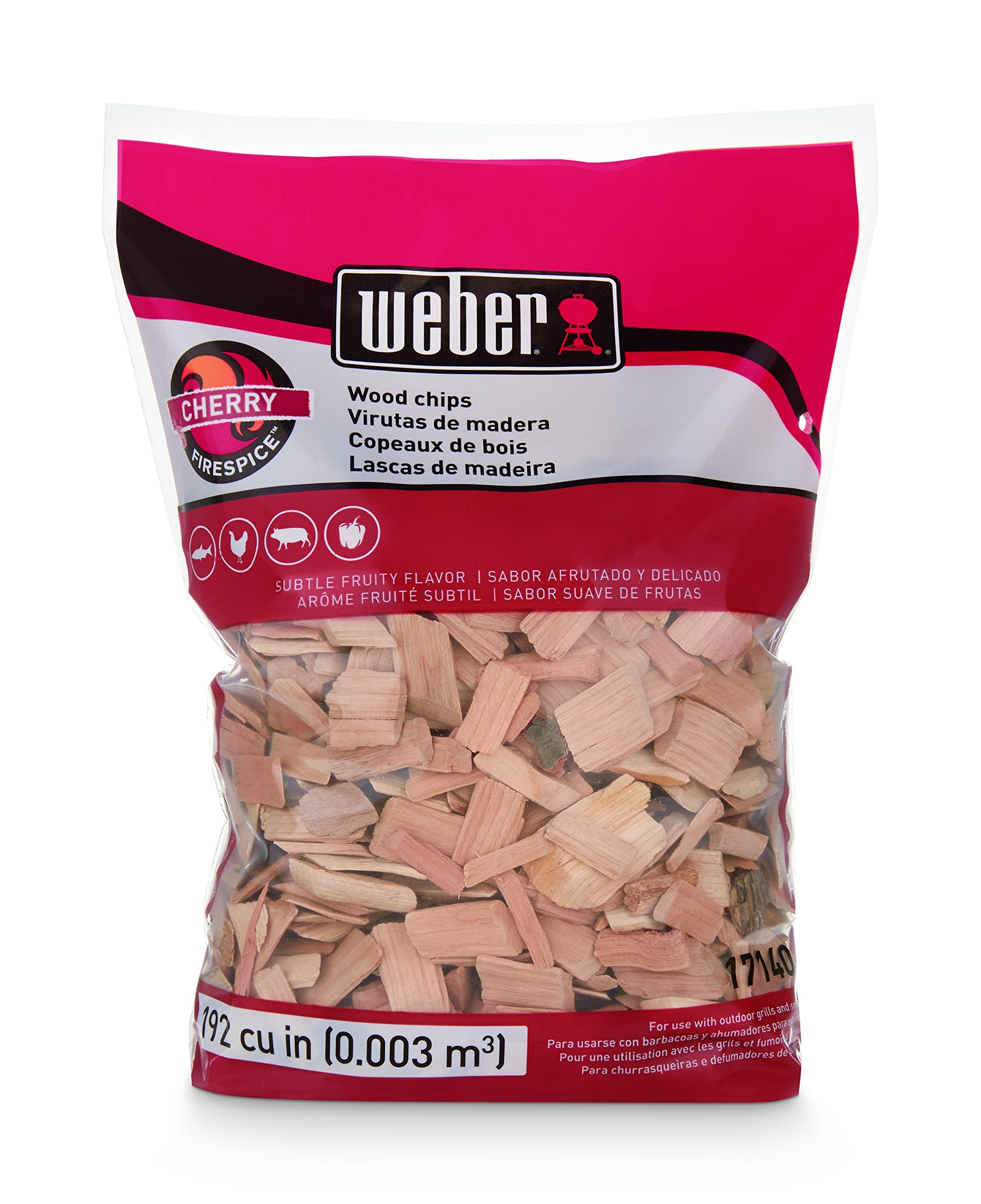 Weber Cherry Wood Chips 192 cu in front view