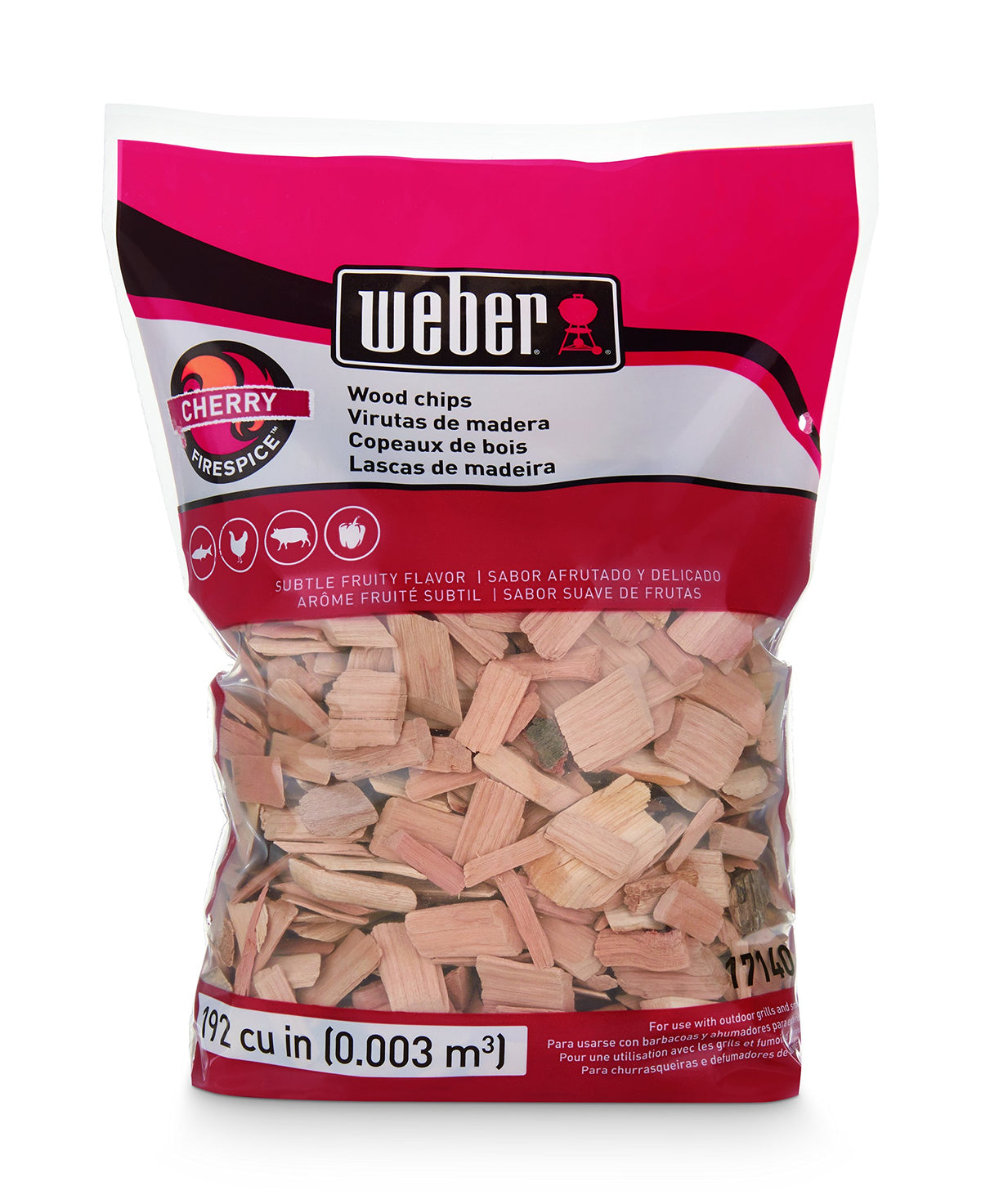 Weber Cherry Wood Chips 192 cu in front view