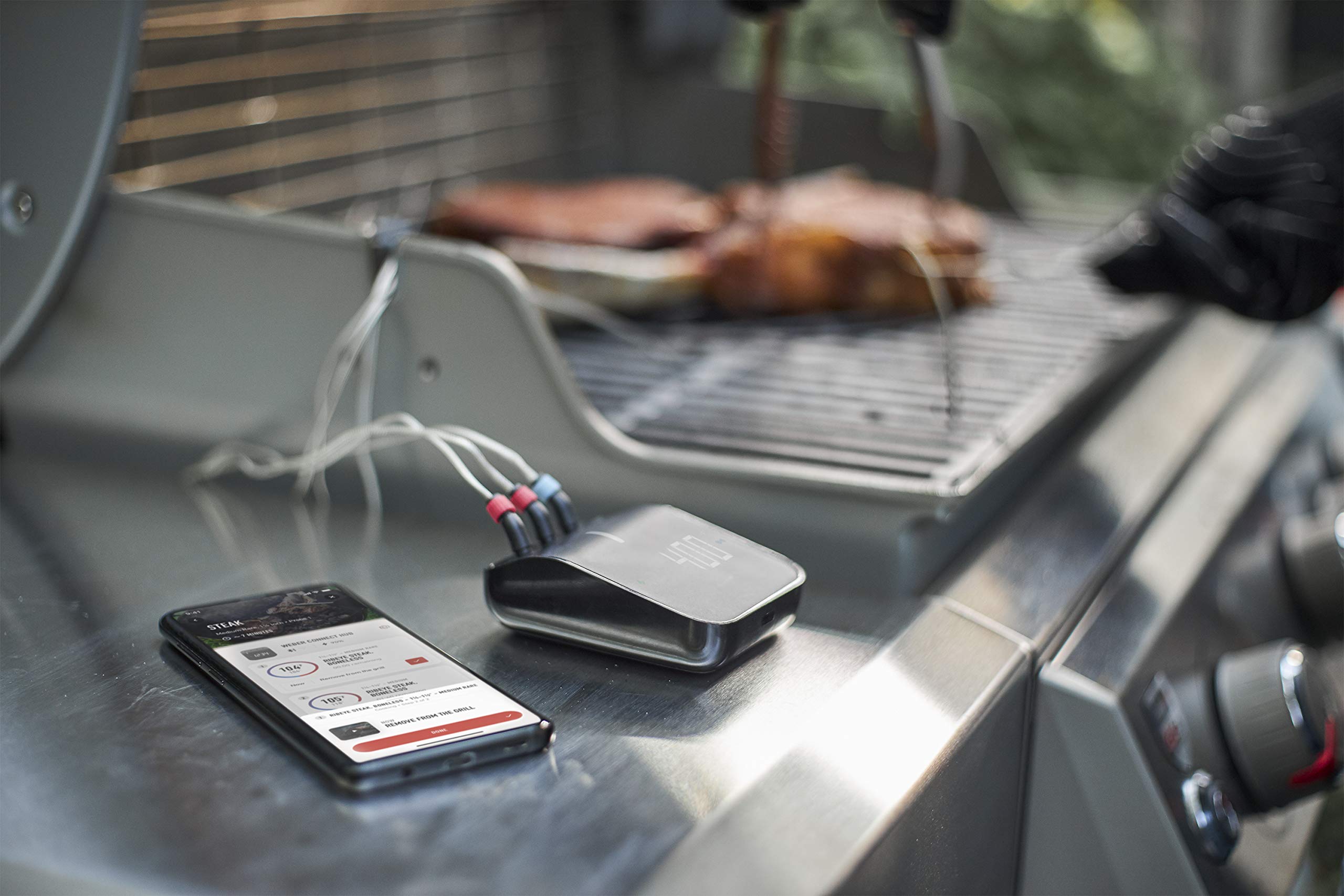 Weber Connect Smart Grilling Hub detailed view of buttons
