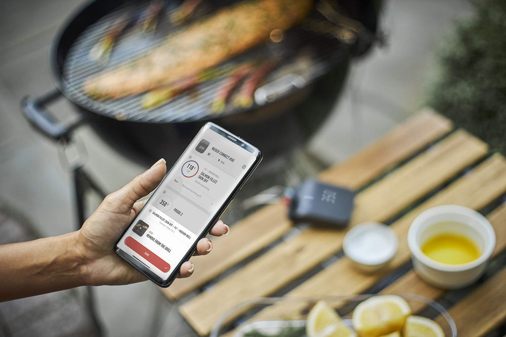 Weber Connect Smart Grilling Hub with food readiness countdown