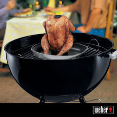 Weber Deluxe Poultry Roaster 6731 with poultry in grill