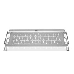 Weber Griddle Keep Warm Rack with burgers and buns