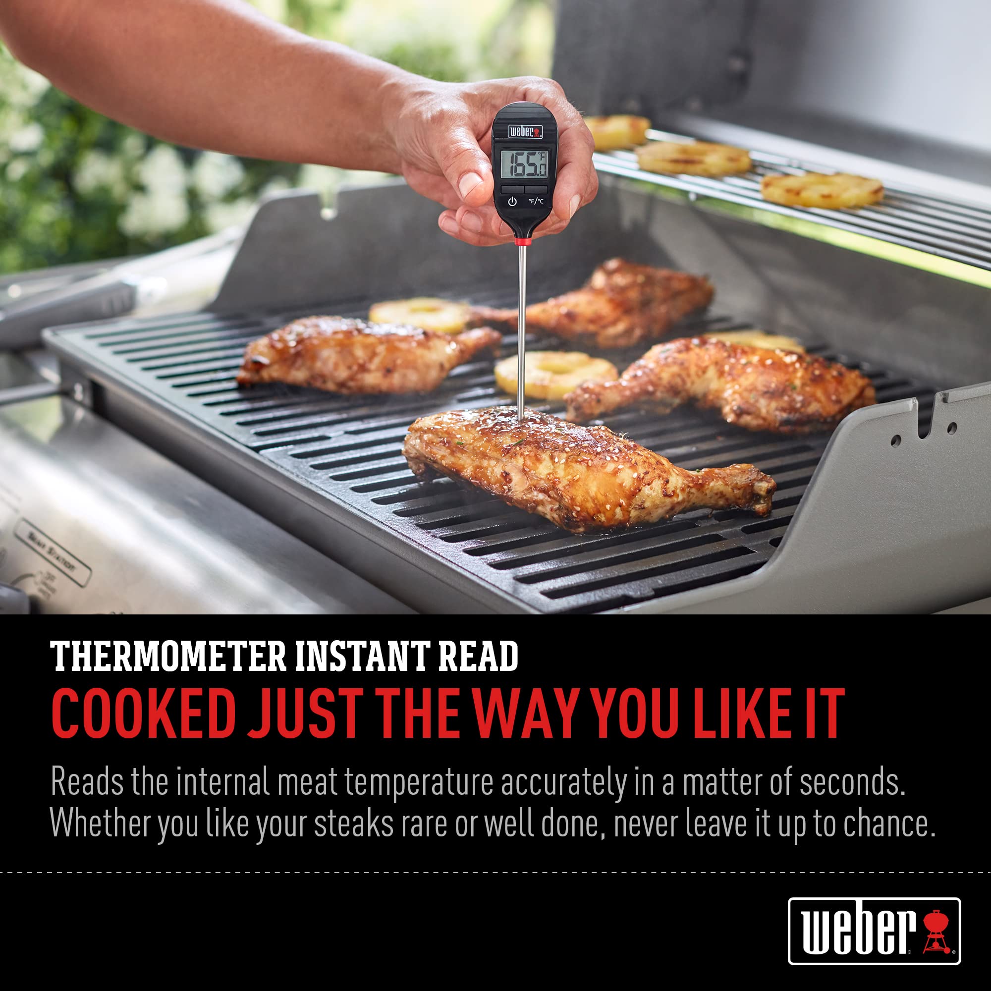 Weber Instant-Read Thermometer side view showcasing the probe