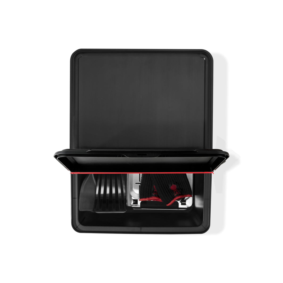Weber Outdoor Storage Bin front view, black