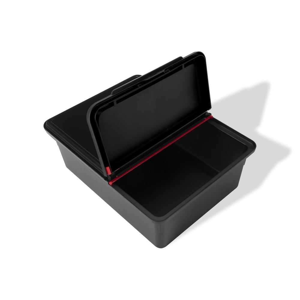 Weber Outdoor Storage Bin showing rubber gasket sealing