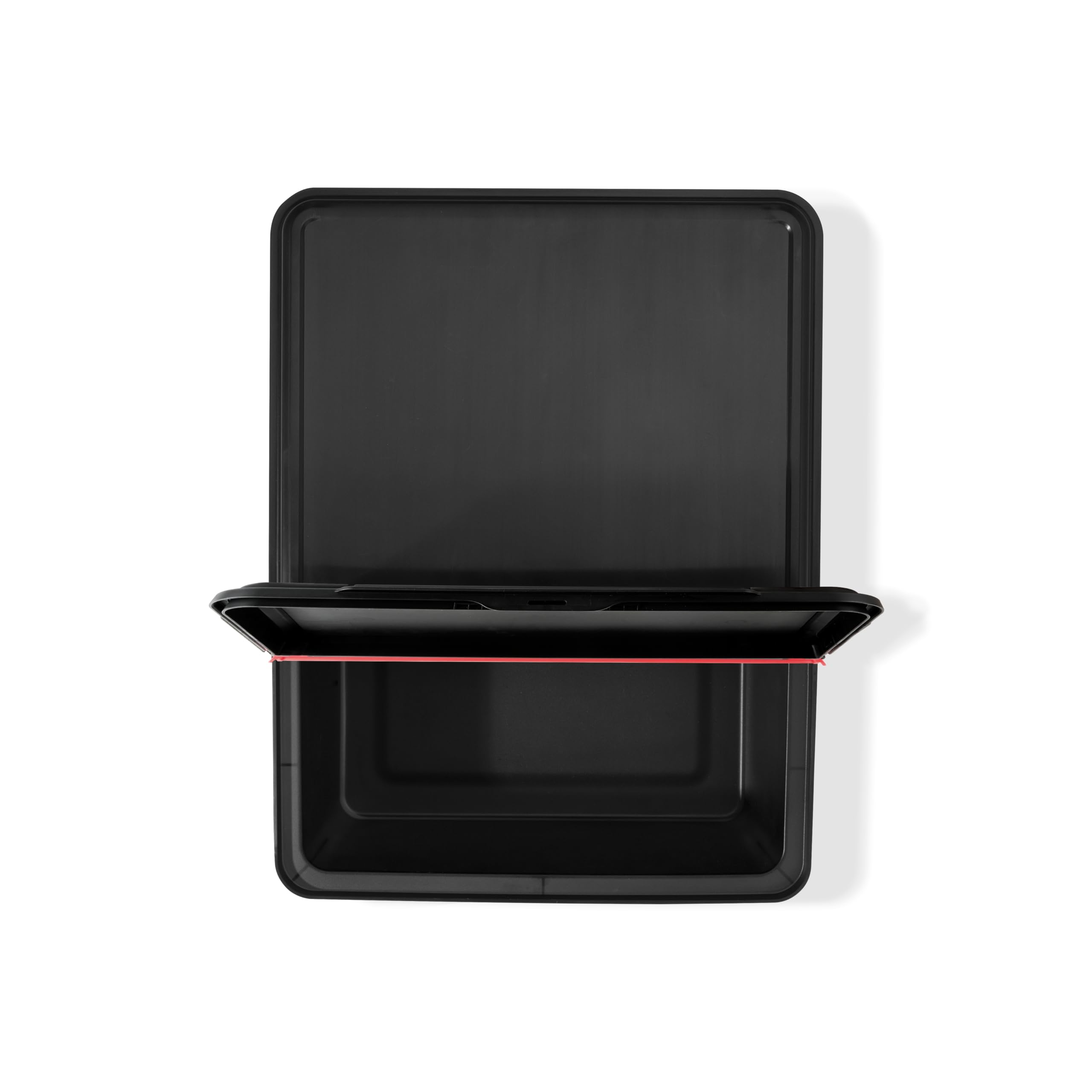 Weber Outdoor Storage Bin side view with hinged lid