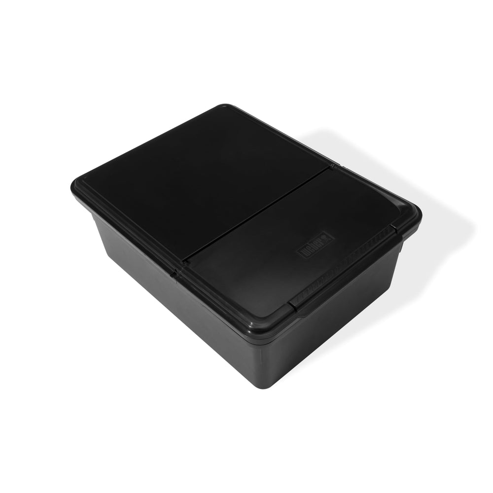 Weber Outdoor Storage Bin with grilling tools inside