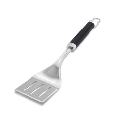 Weber Precision Grill Spatula front view with stainless steel finish