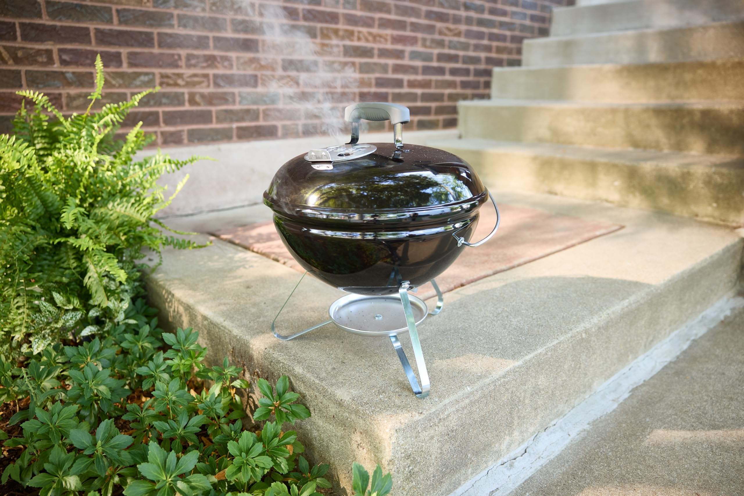 Weber Smokey Joe 14-Inch Portable Charcoal Grill side view showing cooking space