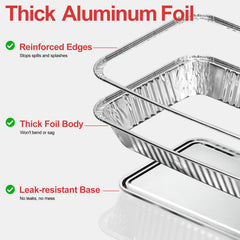 WEBROIL drip pans showing aluminium material and dimensions