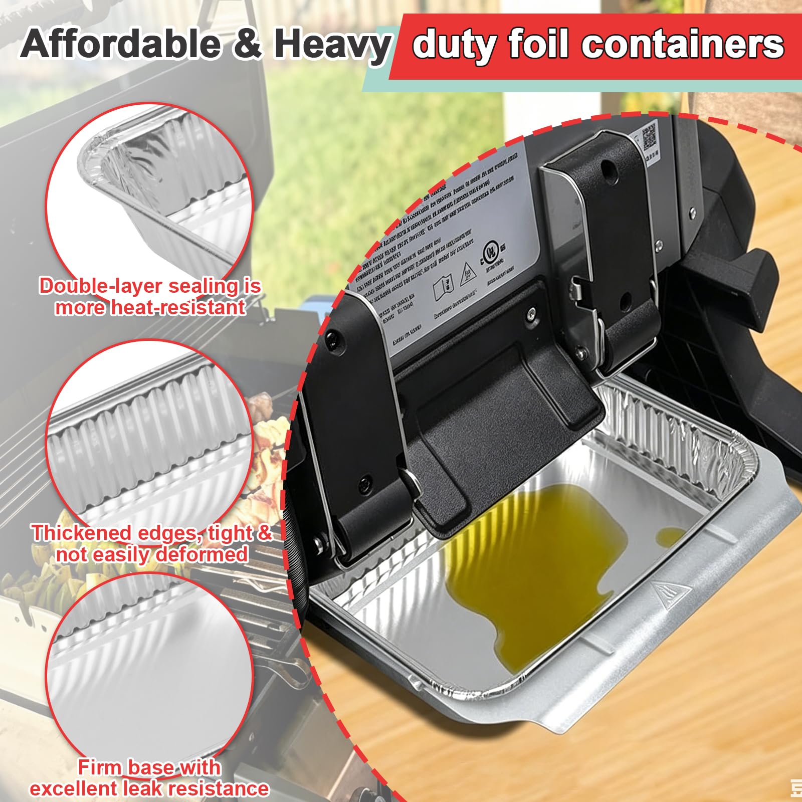 WEBROIL drip pans stacked for easy storage