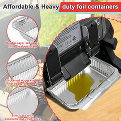 WEBROIL drip pans stacked for easy storage