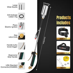 Weed burner kit in storage bag
