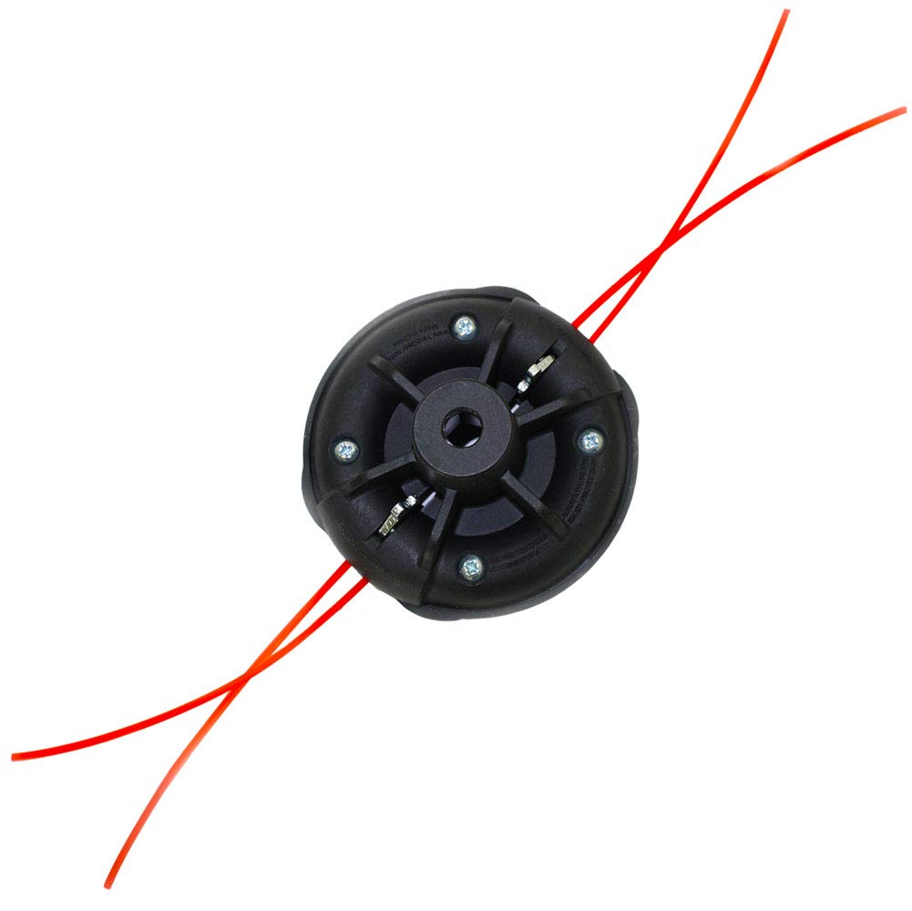 WEED WARRIOR EZ Lock trimmer head front view, black