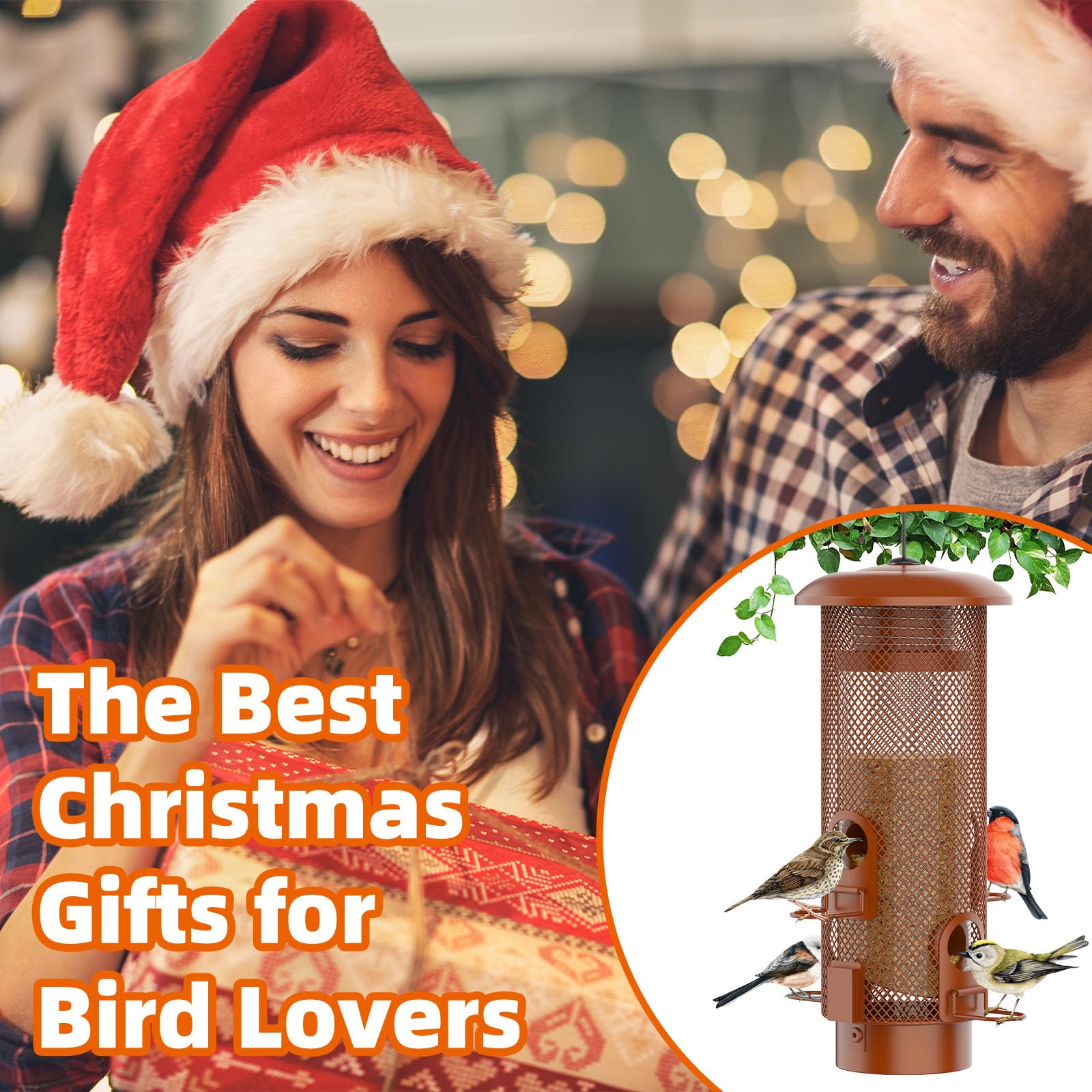 WeeFeetc Bird Feeder open top lid for easy seed filling