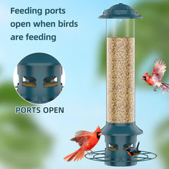 WeeFeetc bird feeder showing squirrel-proof mechanism